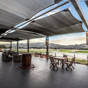 Cafe Deck overlooking Go Kart Track — Your Queenstown Transport in Queenstown, New Zealand